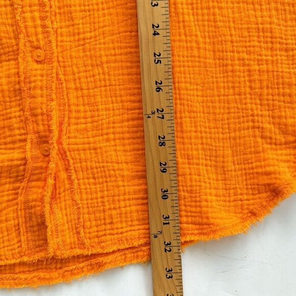 NWT Women’s M aerie Gauzy Pool to Party Coverup Simply Orange Oversized‎ Relaxed - Picture 15 of 16
